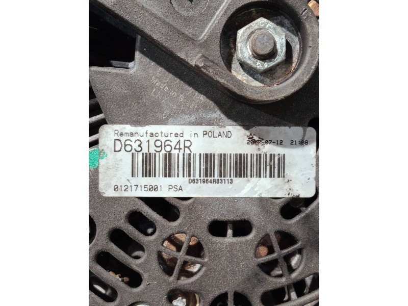 Recambio de alternador para peugeot 607 (s2) referencia OEM IAM D631964R 0121715001 