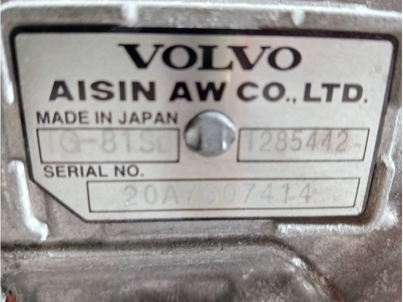Recambio de caja cambios para volvo v60 familiar referencia OEM IAM TG81SD 1285442 20A78U7414 AUTOMATICO