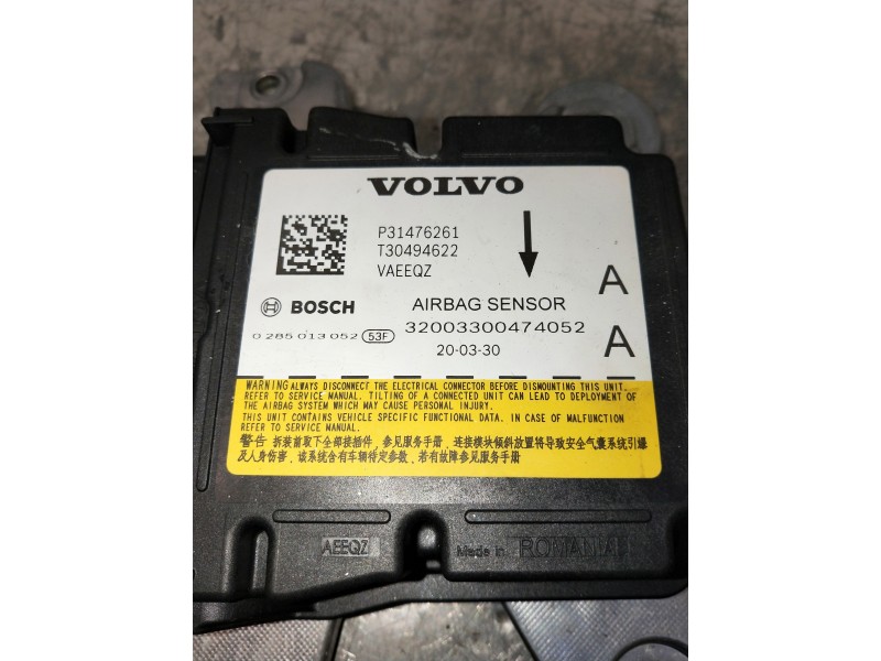 Recambio de centralita airbag para volvo v60 familiar referencia OEM IAM P31476261 T30494622 0285013052