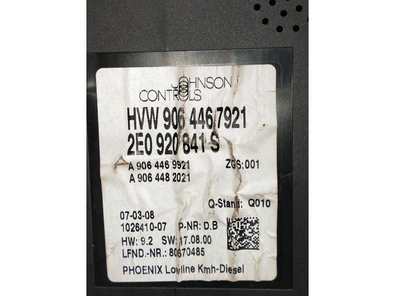 Recambio de cuadro instrumentos para volkswagen crafter combi (2e) referencia OEM IAM 2E0920841S 9064467921 