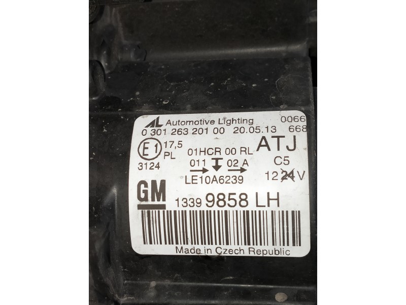 Recambio de faro izquierdo para opel zafira tourer referencia OEM IAM 13399858 030126320100 