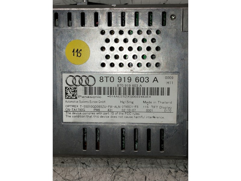 Recambio de pantalla multifuncion para audi a4 ber. (b8) referencia OEM IAM 8T0919603A 8T0919603A 