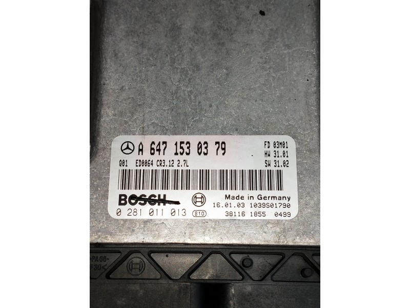 Recambio de centralita motor uce para mercedes clase e (w211) berlina referencia OEM IAM 0281011013 A6471530379 