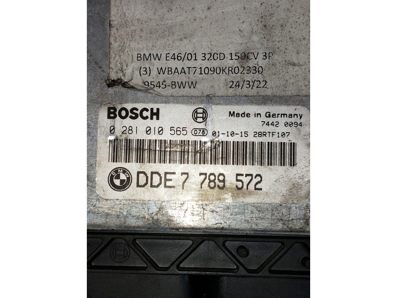 Recambio de centralita motor uce para bmw serie 3 compact (e46) referencia OEM IAM 0281010565 74420094 