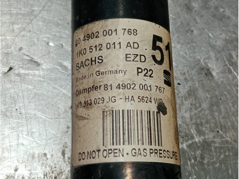 Recambio de amortiguador trasero izquierdo para seat leon (1p1) referencia OEM IAM 1K0512011 804902001768 