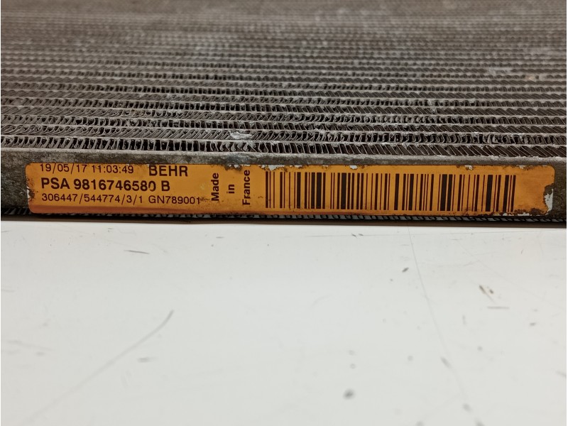 Recambio de condensador / radiador aire acondicionado para citroen c4 picasso referencia OEM IAM 9816746580  