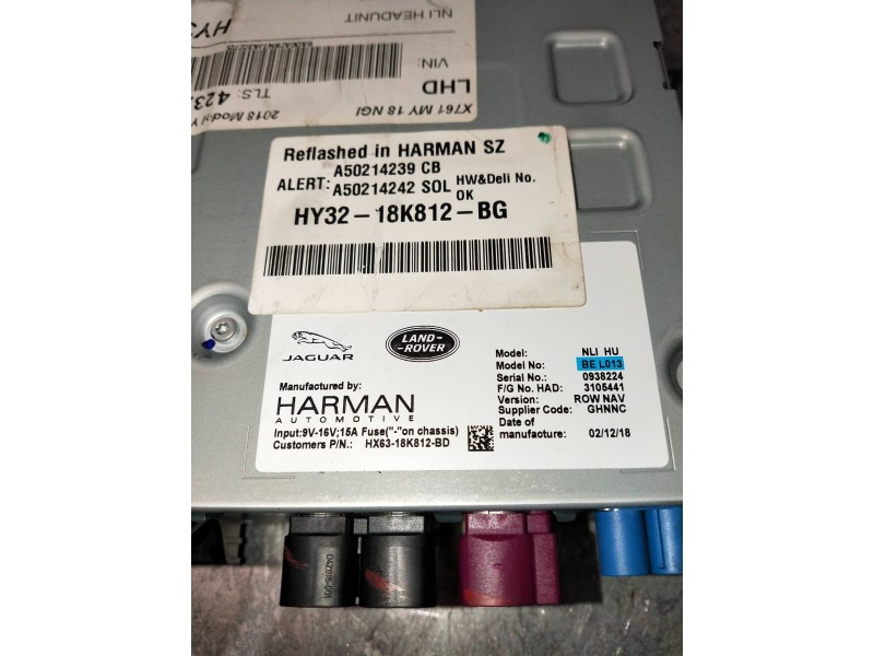 Recambio de sistema audio / radio cd para jaguar f-pace referencia OEM IAM HY3218K812BG A50214239 