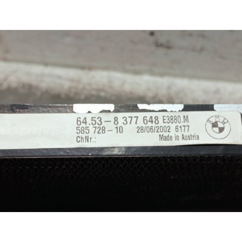 Recambio de condensador / radiador aire acondicionado para bmw serie 3 berlina (e46) referencia OEM IAM 64538377648 E3880M 58572