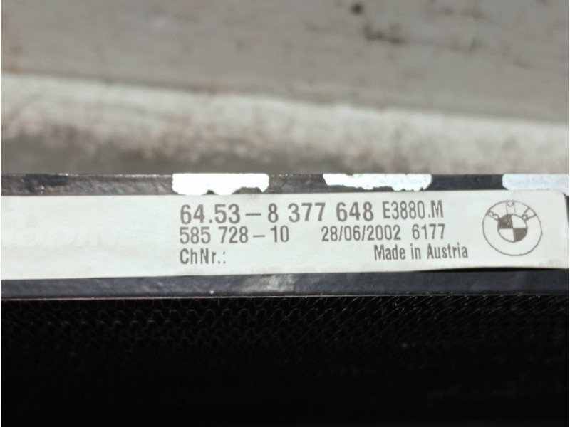 Recambio de condensador / radiador aire acondicionado para bmw serie 3 berlina (e46) referencia OEM IAM 64538377648 E3880M 58572