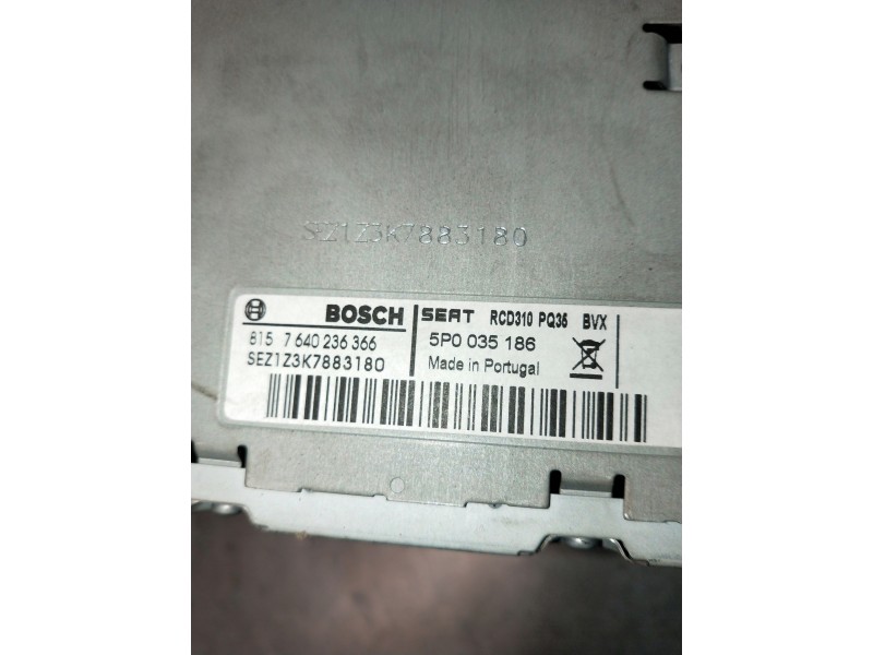 Recambio de sistema audio / radio cd para seat altea xl (5p5) referencia OEM IAM 5P0035186 8157640236366 