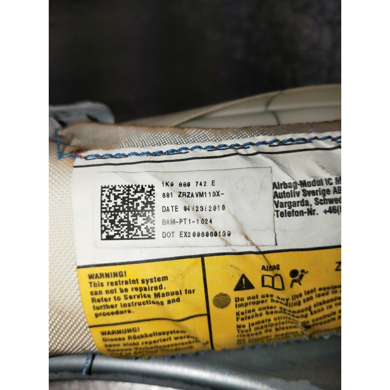 Recambio de airbag cortina delantero derecho para volkswagen golf vi variant (aj5) advance referencia OEM IAM 1K0880742E  