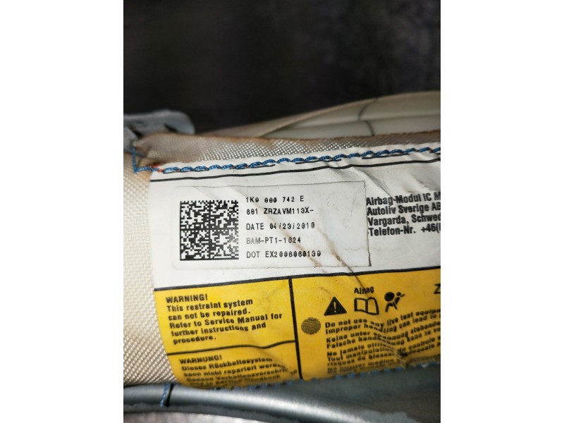 Recambio de airbag cortina delantero derecho para volkswagen golf vi variant (aj5) advance referencia OEM IAM 1K0880742E  