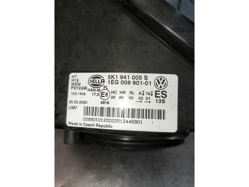 Recambio de faro izquierdo para volkswagen golf vi variant (aj5) advance referencia OEM IAM 5K1941005S  