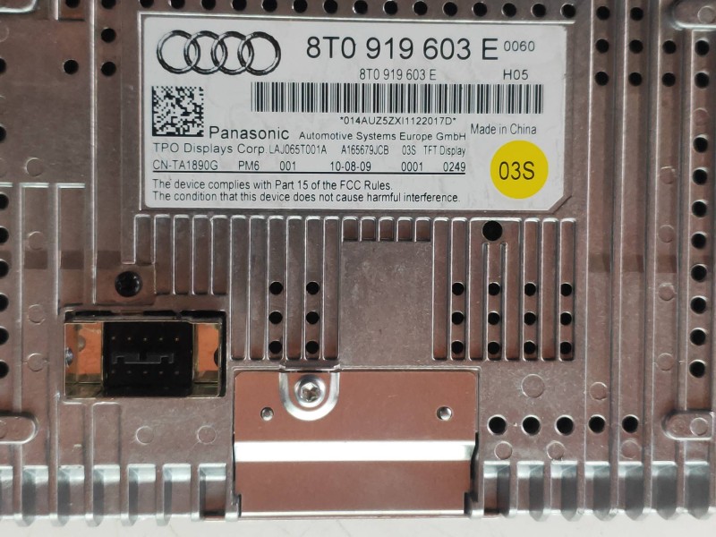 Recambio de pantalla multifuncion para audi a5 coupe (8t) 2.0 tfsi (155kw) referencia OEM IAM 8T0919603E  