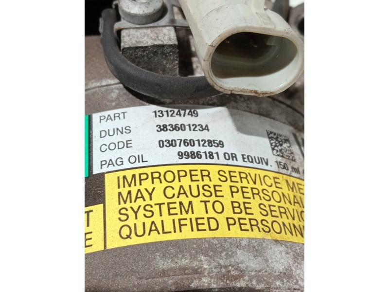 Recambio de compresor aire acondicionado para opel astra h ber. referencia OEM IAM 13124749 383601234 