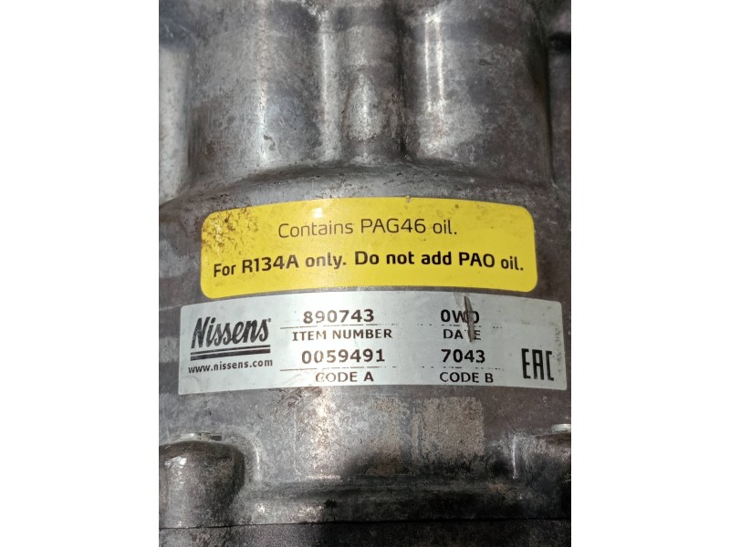 Recambio de compresor aire acondicionado para citroen berlingo cuadro referencia OEM IAM 890743  