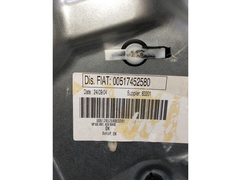 Recambio de elevalunas delantero derecho para fiat stilo (192) referencia OEM IAM 00517452580  5P