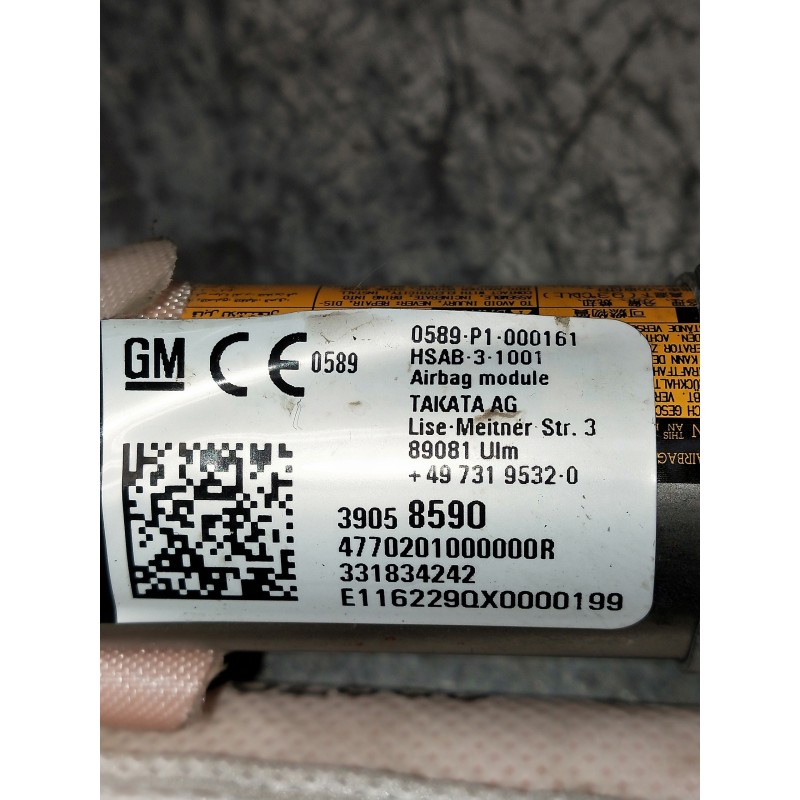 Recambio de airbag cortina delantero derecho para opel astra k lim. 5türig referencia OEM IAM 39058590 331834242 
