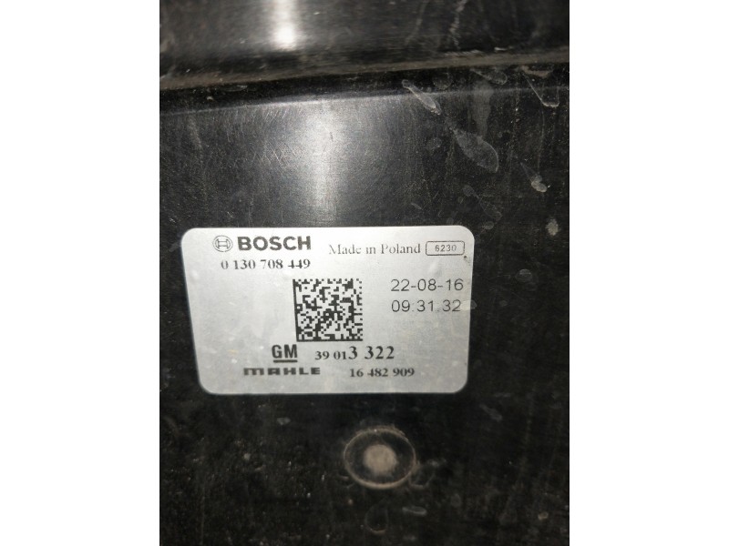 Recambio de electroventilador para opel astra k lim. 5türig referencia OEM IAM 0130708449 39013322 16482390 16482909 3135104193