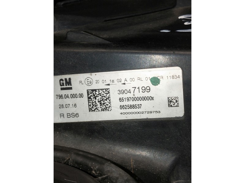 Recambio de faro derecho para opel astra k lim. 5türig referencia OEM IAM 39047199 662588537 7960400000