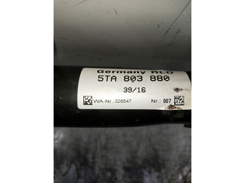 Recambio de refuerzo paragolpes trasero para volkswagen touran (5t1) referencia OEM IAM 5TA803880  BOLA REMOLQUE