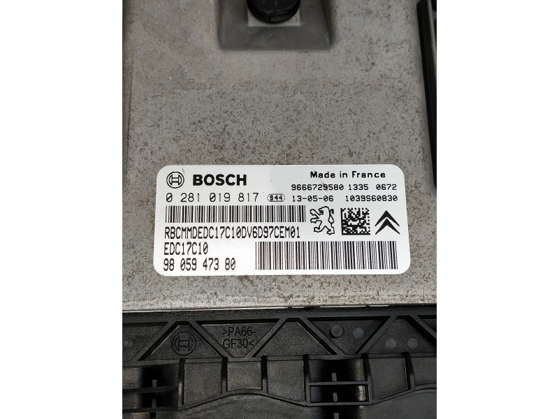 Recambio de centralita motor uce para citroen berlingo cuadro referencia OEM IAM 0281019817 9805947380 9666729580