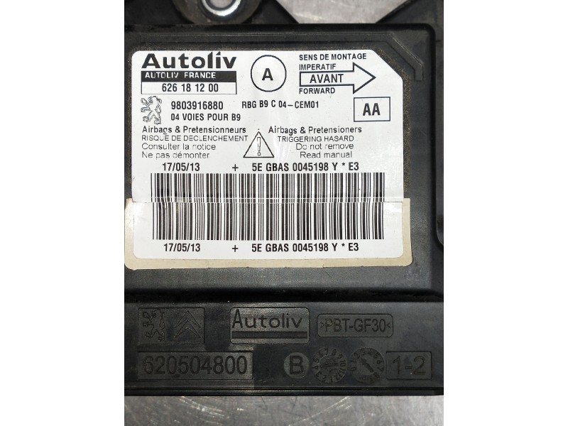 Recambio de kit airbag para citroen berlingo cuadro referencia OEM IAM 9803916880 6266181200 