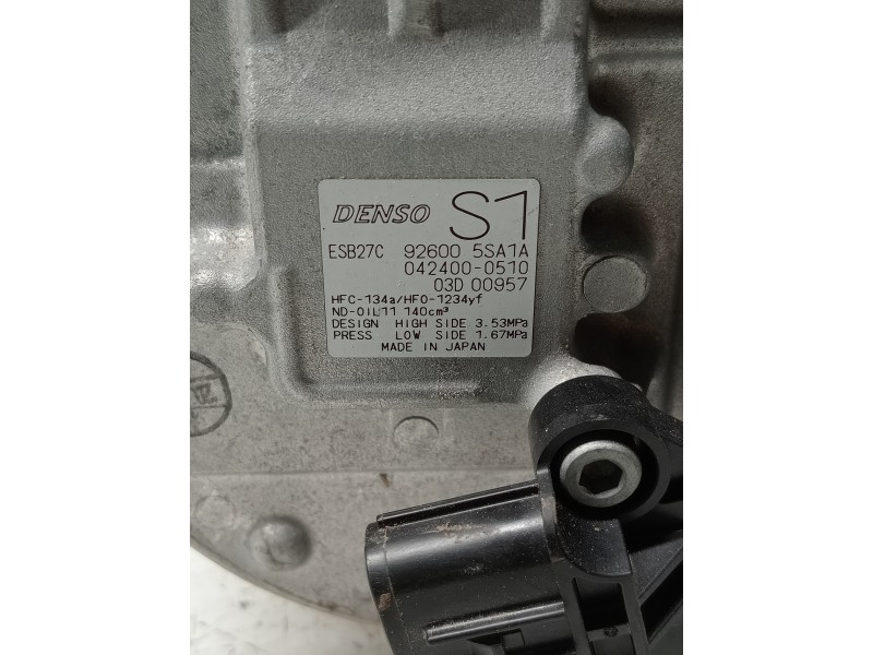 Recambio de compresor aire acondicionado para nissan leaf referencia OEM IAM 926005SA1A 0424000510 