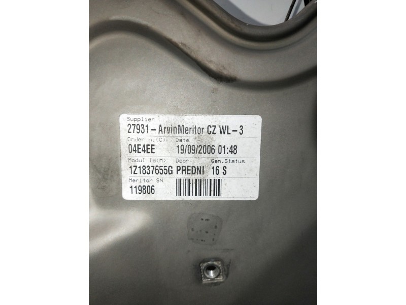 Recambio de elevalunas delantero izquierdo para skoda octavia berlina (1z3) referencia OEM IAM 1Z1837655G  5P