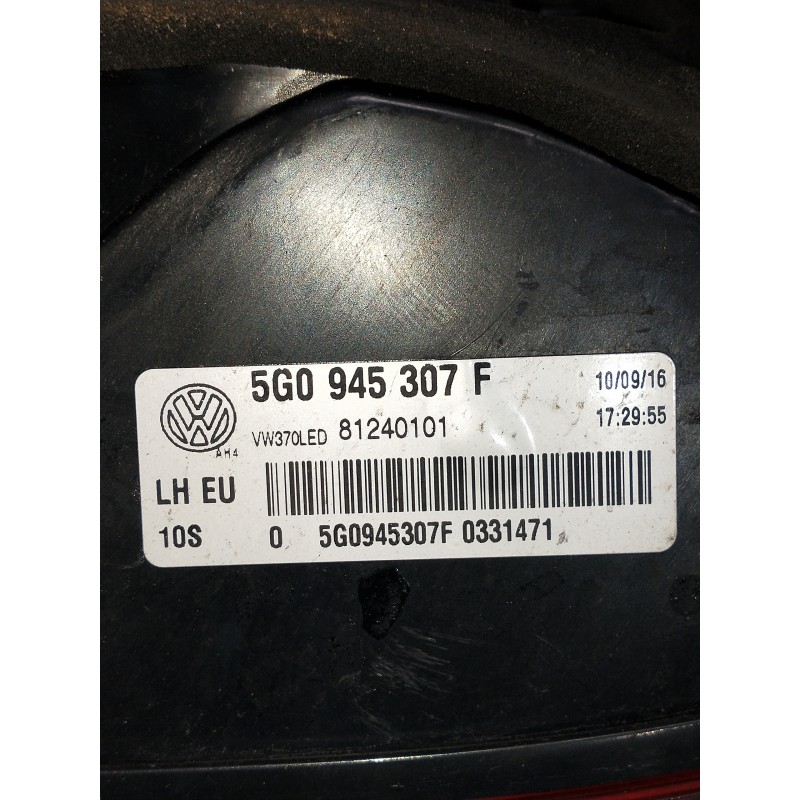 Recambio de piloto trasero izquierdo interior para volkswagen golf vii lim. 2.0 tsi referencia OEM IAM 5G0945307F  