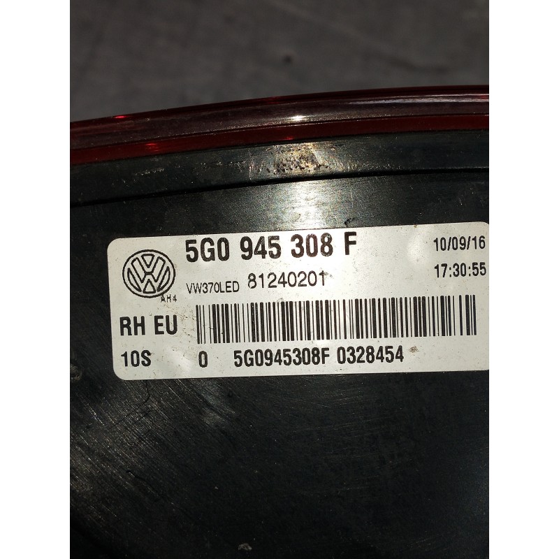 Recambio de piloto trasero derecho interior para volkswagen golf vii lim. 2.0 tsi referencia OEM IAM 5G0945308F  