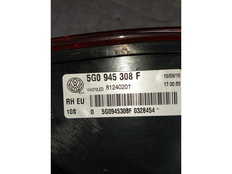 Recambio de piloto trasero derecho interior para volkswagen golf vii lim. 2.0 tsi referencia OEM IAM 5G0945308F  