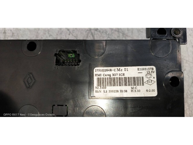Recambio de mando calefaccion / aire acondicionado para dacia sandero comfort referencia OEM IAM 275102284R  