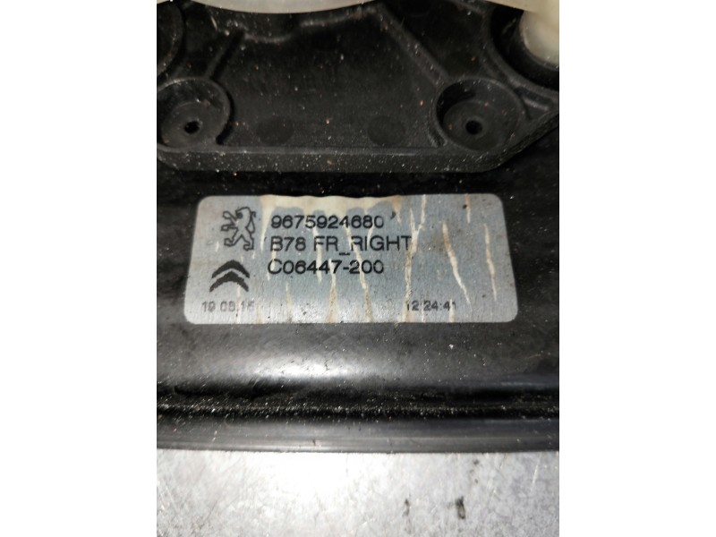 Recambio de elevalunas delantero derecho para citroen c4 picasso referencia OEM IAM 9675924680  5P
