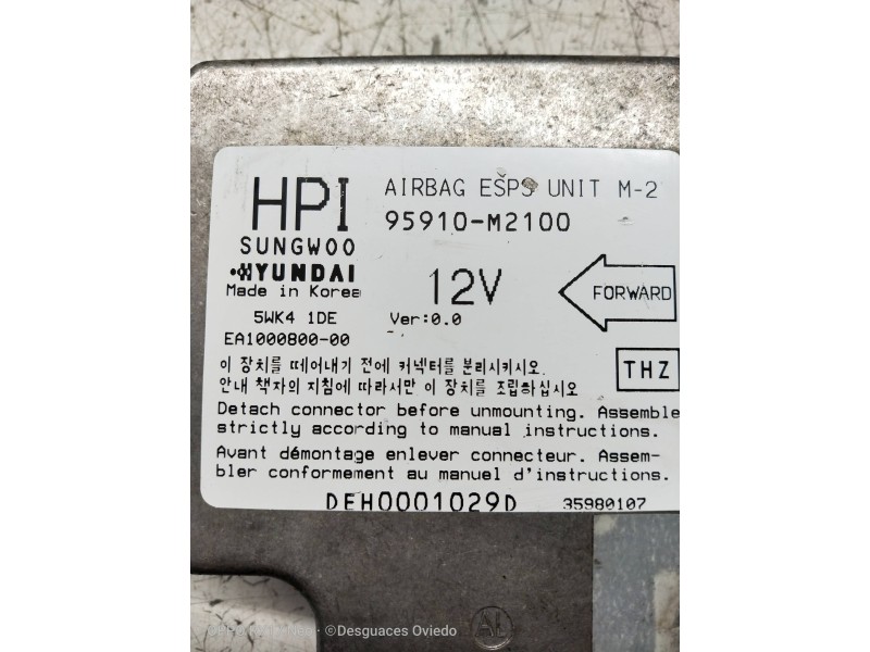 Recambio de centralita airbag para hyundai santamo gl referencia OEM IAM 5WK41DE 95910M2100 
