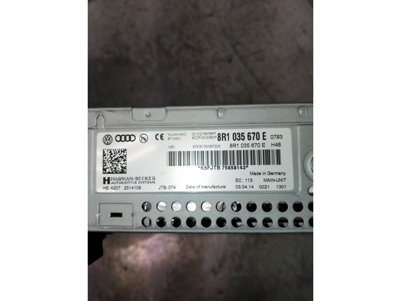 Recambio de sistema audio / radio cd para audi a4 avant (8k5) (2008) referencia OEM IAM 8R1035670E  
