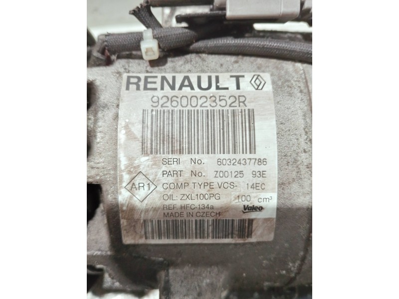 Recambio de compresor aire acondicionado para renault captur referencia OEM IAM 926002352R Z0012593E 