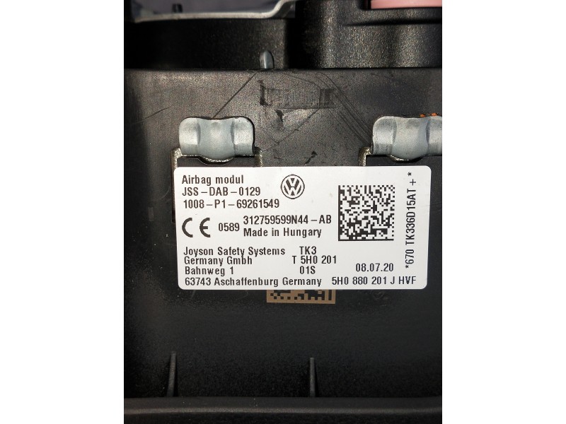 Recambio de kit airbag para volkswagen golf viii lim. (cd1) referencia OEM IAM 5Q1953549D  
