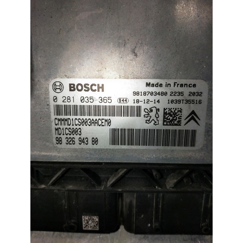 Recambio de centralita motor uce para citroen c4 cactus referencia OEM IAM 0281035365 9832694380 9818703480