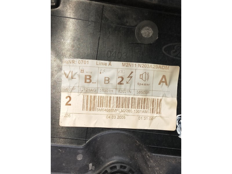 Recambio de elevalunas delantero izquierdo para ford fusion (cbk) referencia OEM IAM 5M64086MFLM2260 2S61A045H17A 5P