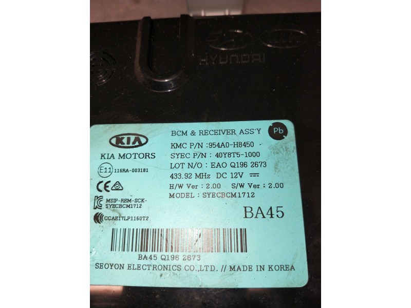 Recambio de modulo electronico para kia rio (yb) referencia OEM IAM 954A0H8450 40Y8T51000 