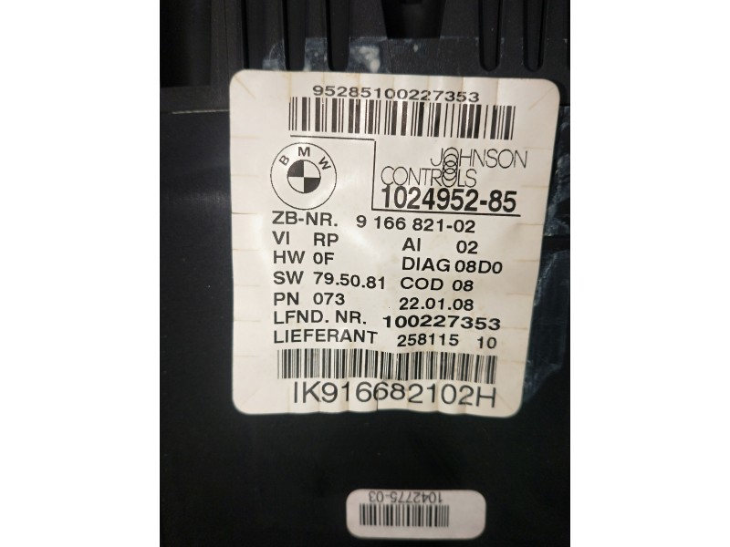 Recambio de cuadro instrumentos para bmw serie 1 berlina (e81/e87) referencia OEM IAM 102495285 IK916682102H 916682102