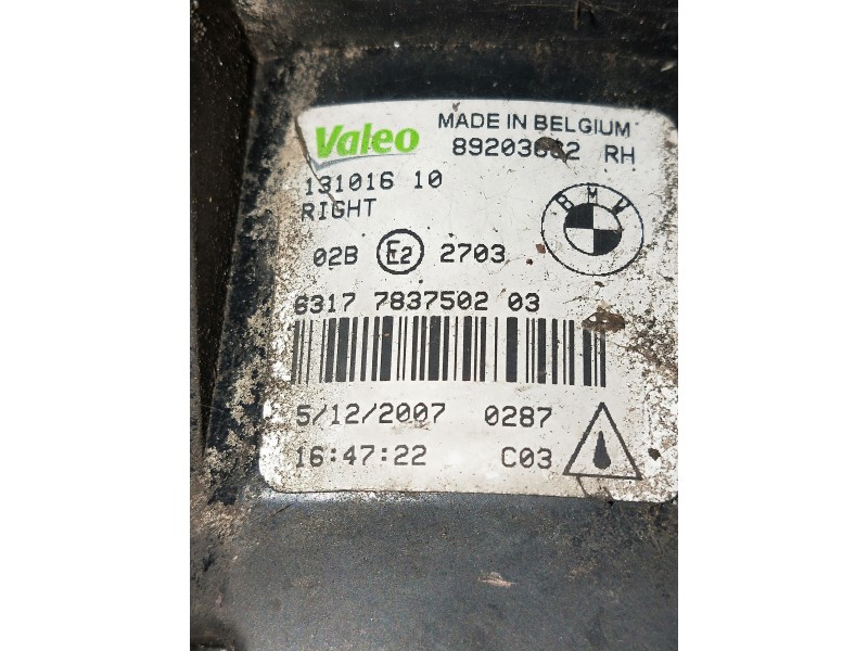 Recambio de faro antiniebla derecho para bmw serie 1 berlina (e81/e87) referencia OEM IAM 89203662 783750203 