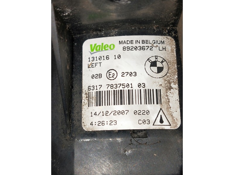 Recambio de faro antiniebla izquierdo para bmw serie 1 berlina (e81/e87) referencia OEM IAM 98203672 6317783750103 13101610
