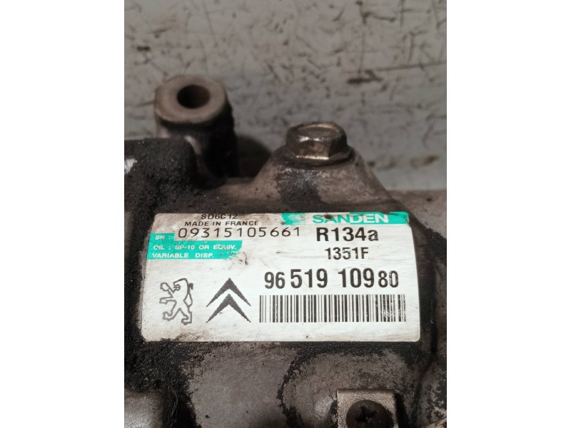 Recambio de compresor aire acondicionado para peugeot 207 1.6 hdi referencia OEM IAM 9651910980 1351F 