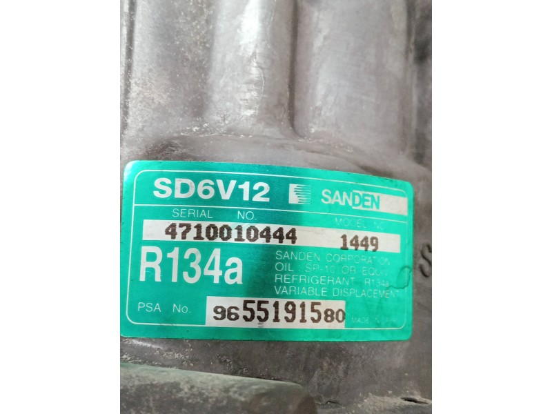 Recambio de compresor aire acondicionado para peugeot 307 (s1) referencia OEM IAM 9655191580  