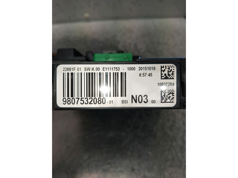 Recambio de caja reles / fusibles para peugeot 2008 (--.2013) referencia OEM IAM 9807532080 20151019 