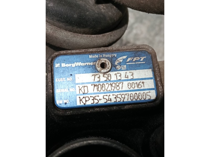 Recambio de turbocompresor para fiat fiorino referencia OEM IAM 73501343 KP3554359700005 