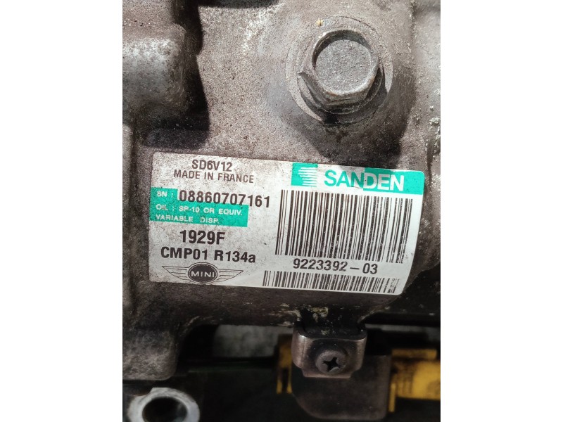 Recambio de compresor aire acondicionado para mini mini (r56) cooper referencia OEM IAM 922339203 1929F 