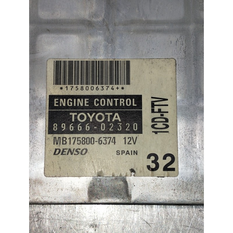 Recambio de centralita motor uce para toyota corolla (e12) referencia OEM IAM 8966602320 MB1758006374 